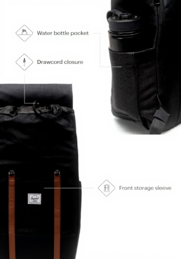 Herschel Unisex Backpack Recycled Fabric Laptop Sleeve